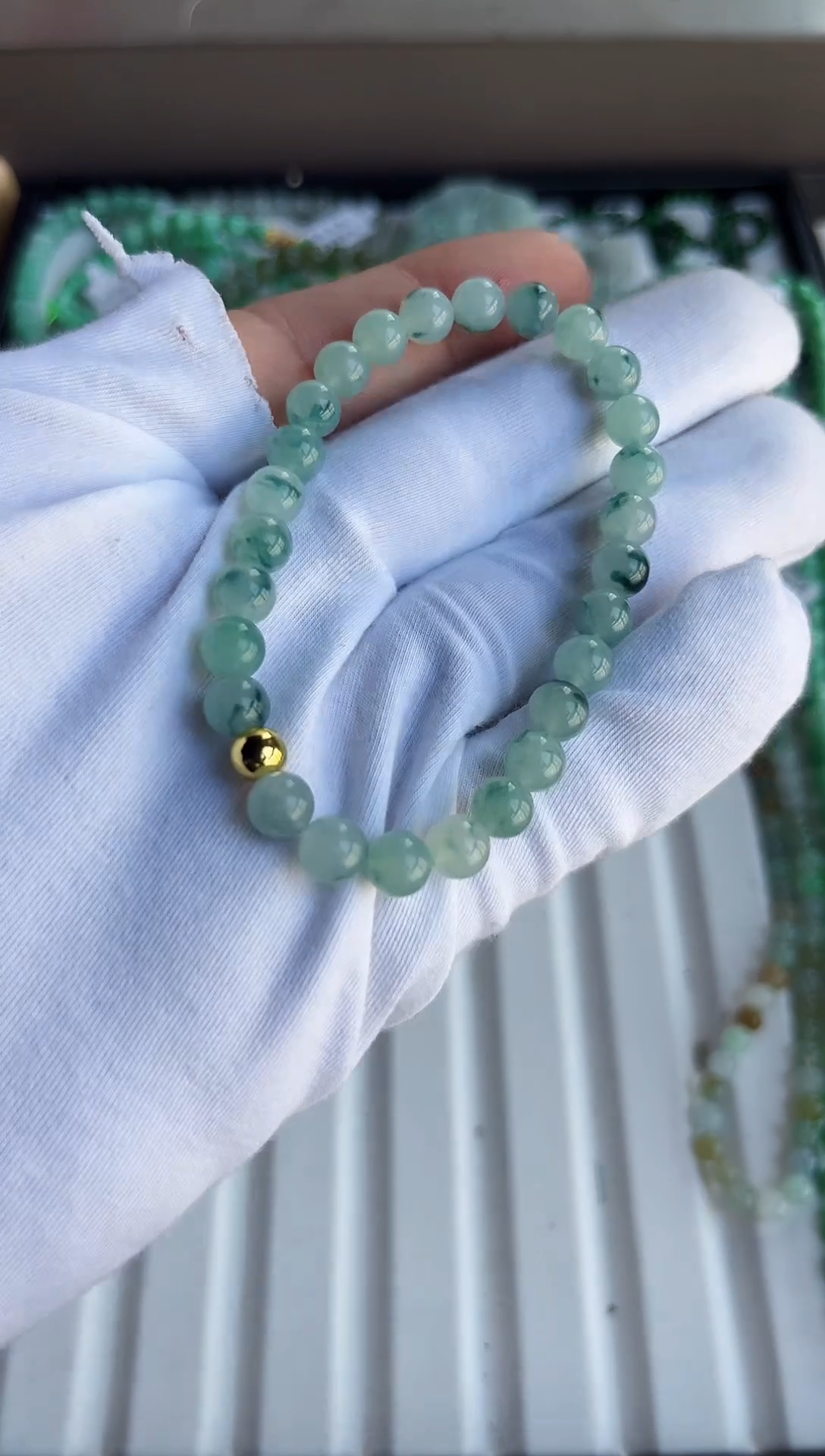 散珠翡翠翡翠手串卡7+