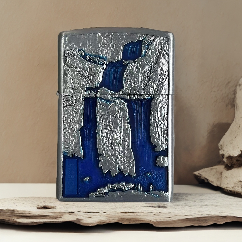 ZORRO【ZK37-2银】19-ZR高山流水银色打火机（需自行加油）-火花优品