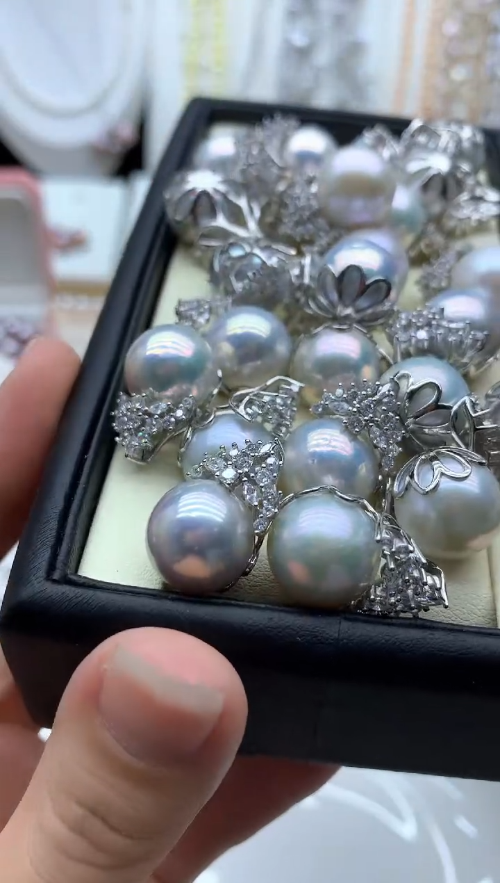 淡水珍珠银S925镶嵌吊坠(不含链)多样性发其一