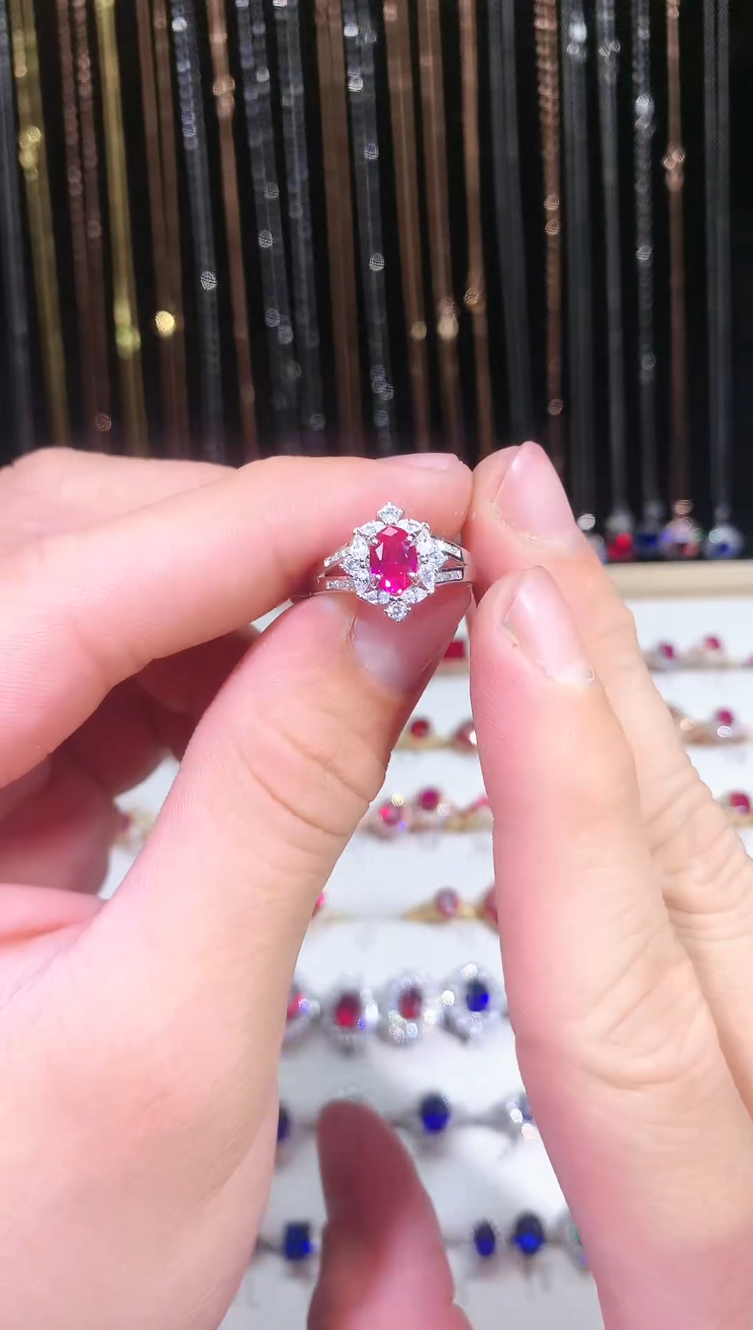 【闪购商品】红宝石戒指银S925镶嵌11111