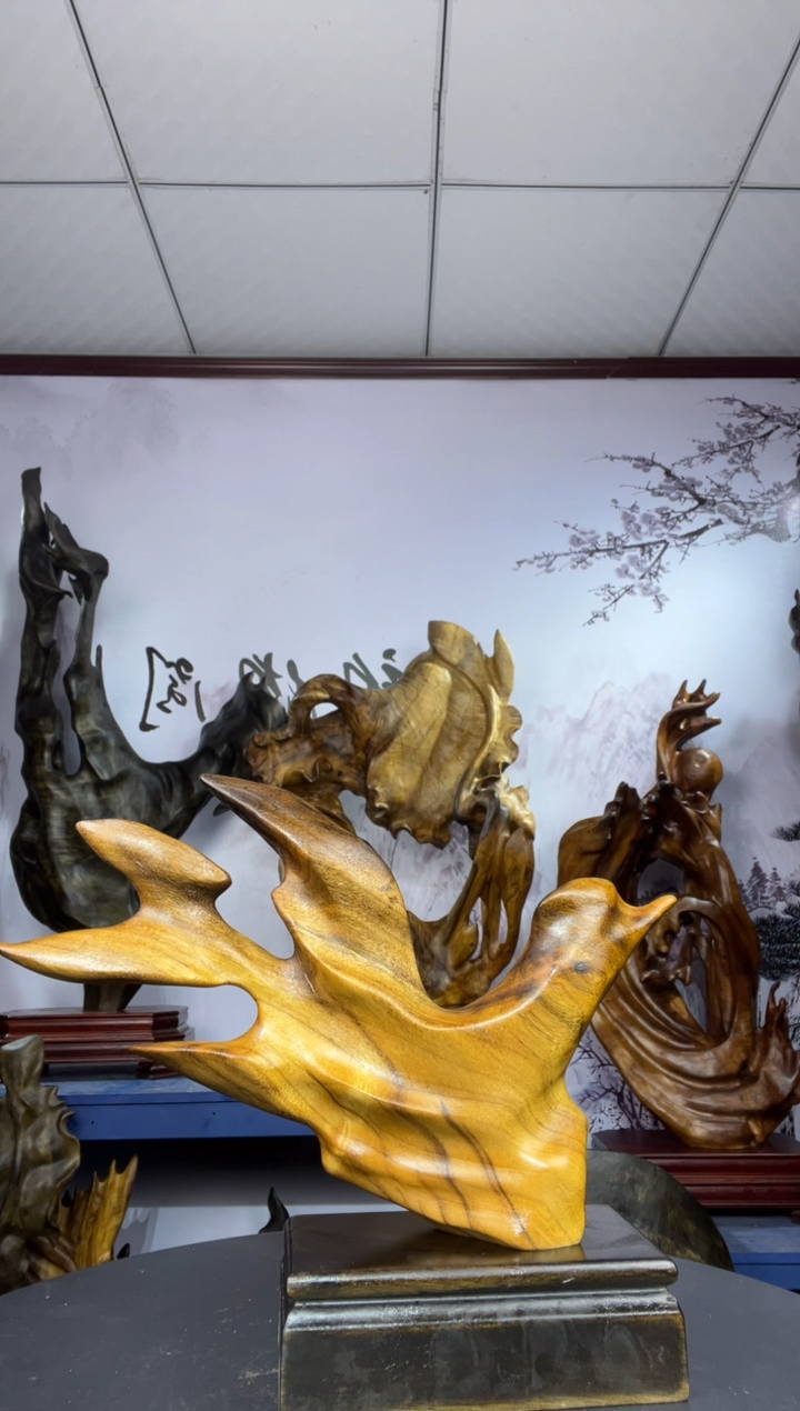 金丝楠木雕款云*金丝楠木工艺品摆件
