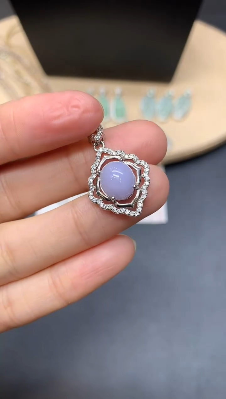 【闪购商品】翡翠吊坠(不含链)银S925镶嵌蛋面【多样性发其一】