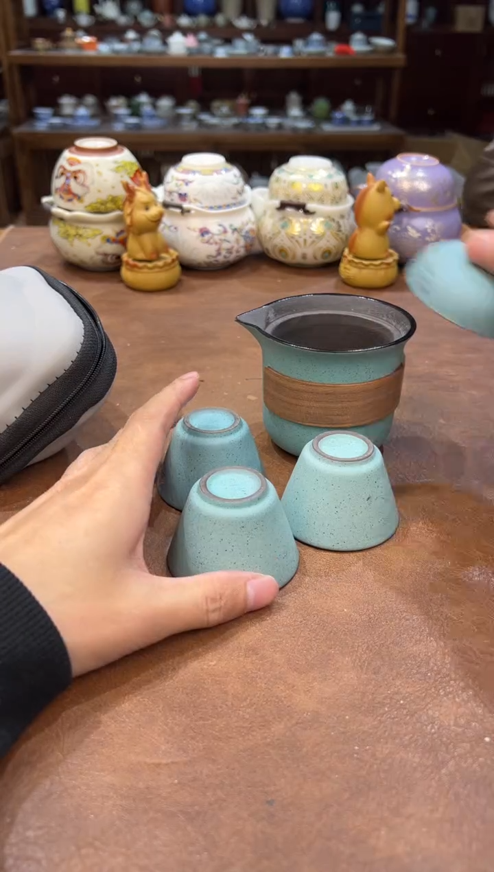 真的很便宜会开片的旅行茶具