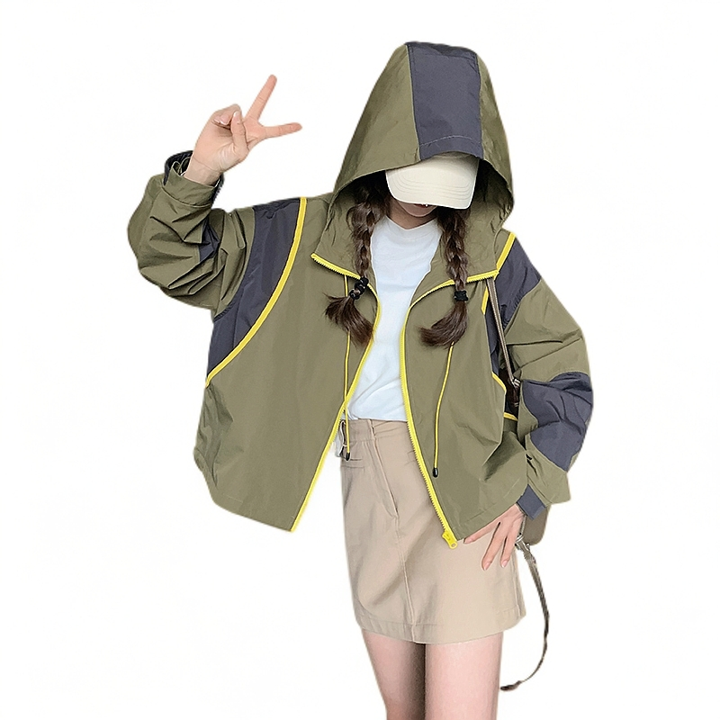 短外套韩版宽松休闲百搭显瘦短款风衣外套女春款6152P155春秋运动