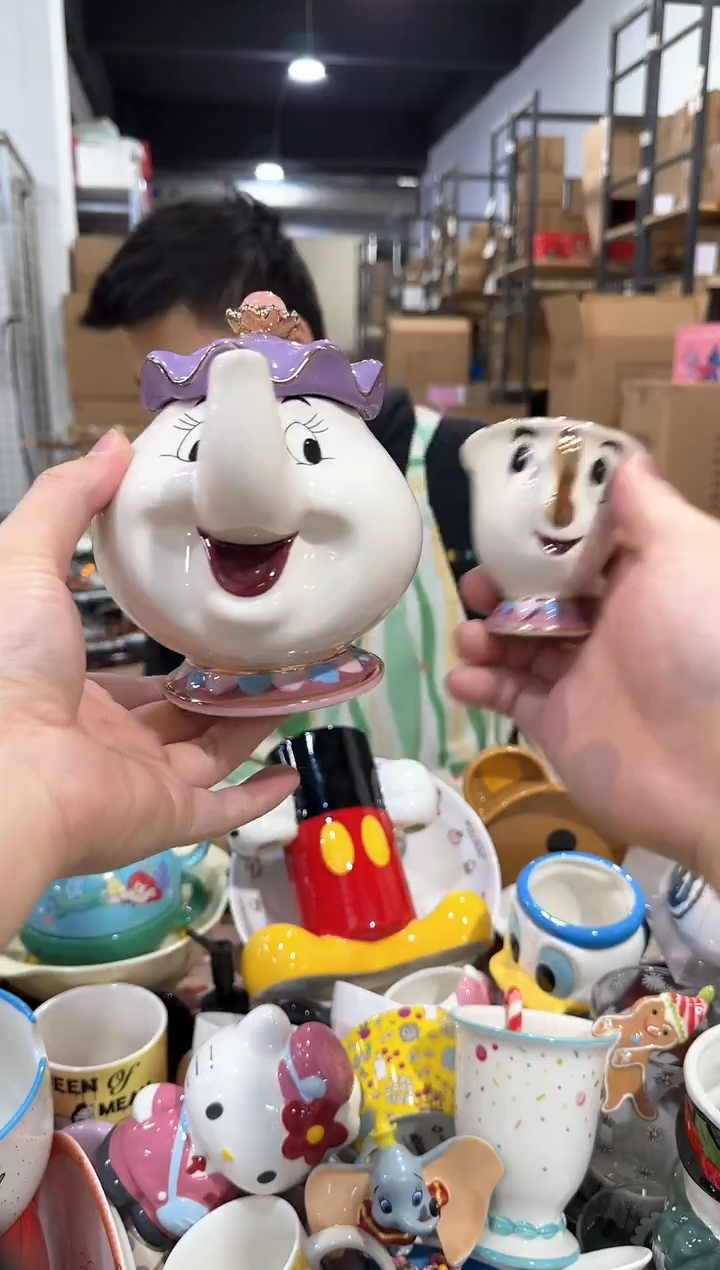 瓷片陶瓷茶壶一壶一杯