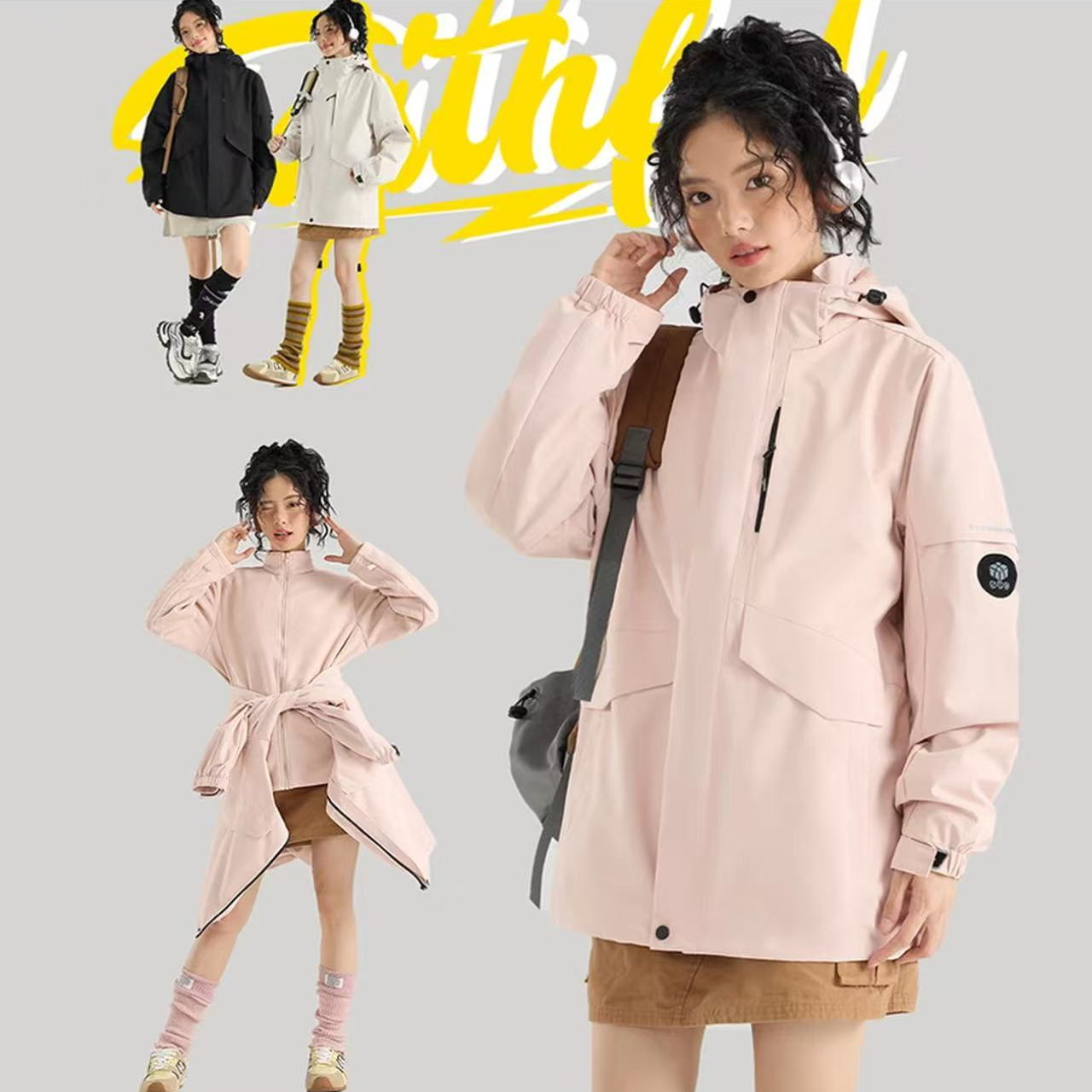 三合一石墨烯内胆情侣运动户外防风防水保暖登山服外套夹克g