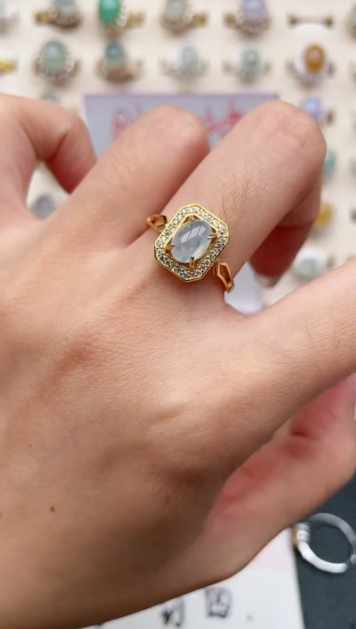 【闪购商品】翡翠戒指银S925镶嵌1111