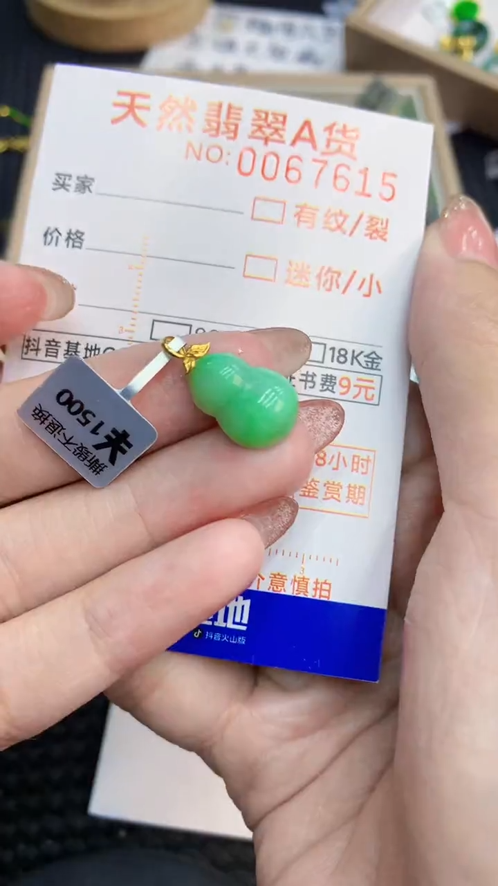 翡翠18K金镶嵌颈饰            8