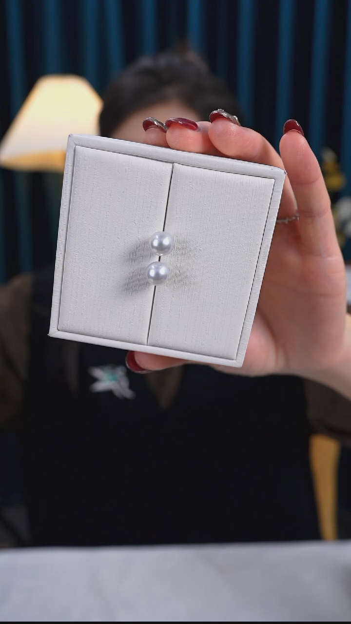 【闪购商品】海水珍珠耳饰18K金镶嵌9-10mm 澳白耳饰