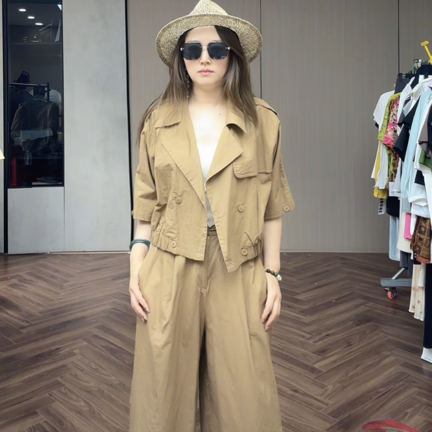 602/9869/149-9夏季新款短袖套装宽松显瘦百搭纯色套装