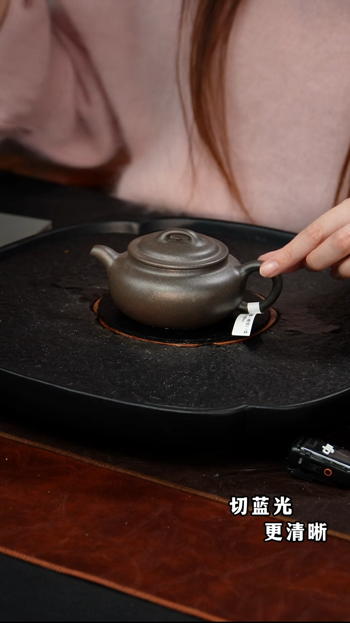 茶壶紫砂季畅园  扁腹25 柴烧 200毫升