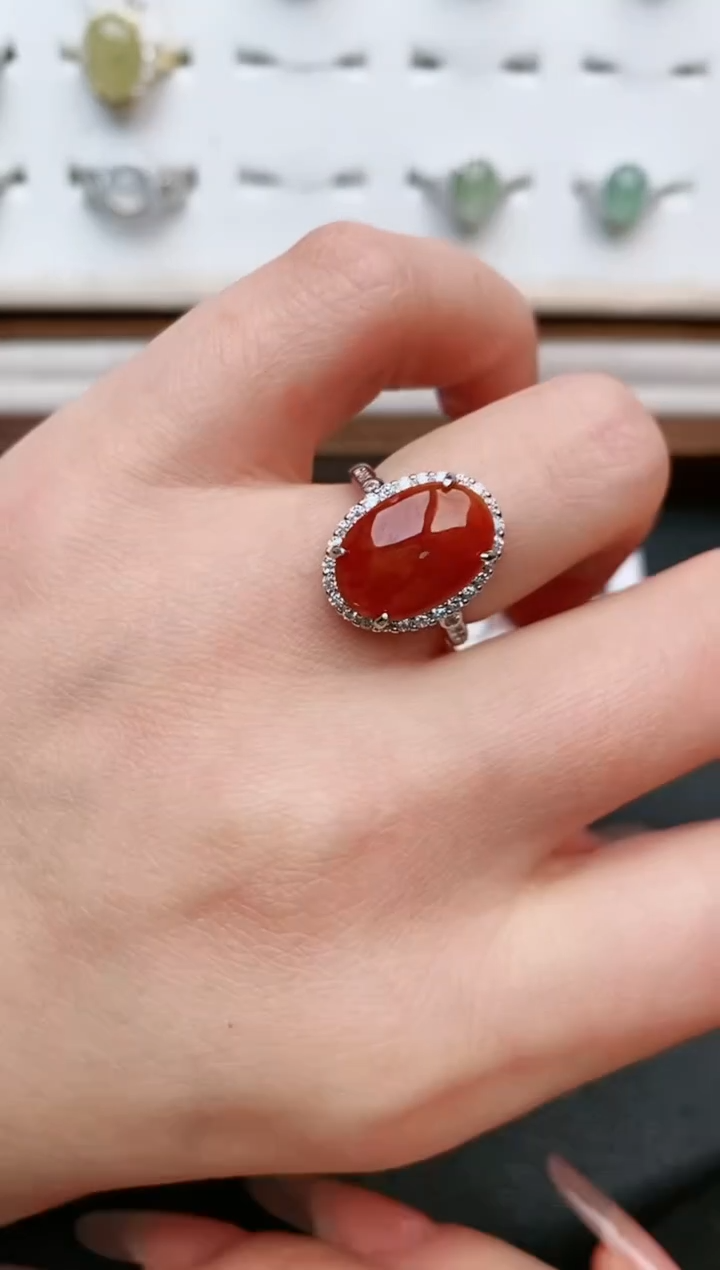 【闪购商品】翡翠戒指银S925镶嵌....