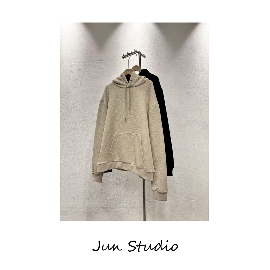 D家 - 全身提花 连帽款 秋冬保暖 男女同款 休闲百搭长袖卫衣