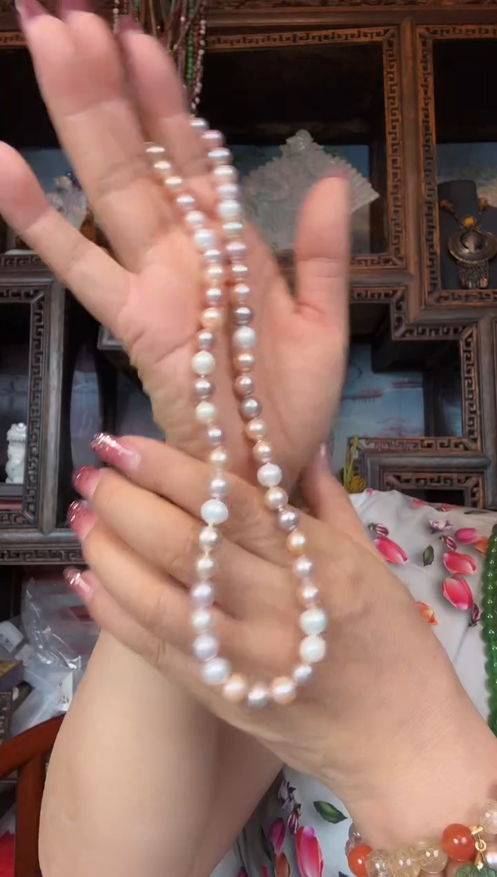 【闪购商品】淡水珍珠未镶嵌颈饰火烧云珍珠项链