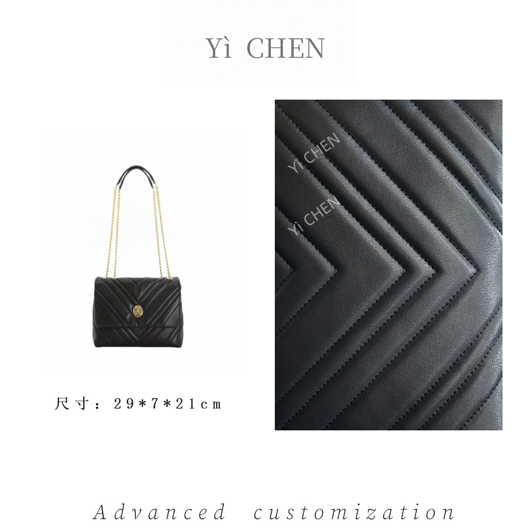 【Yì CHEN】J-2420-黑色简约时尚女士新款轻奢单肩斜跨包