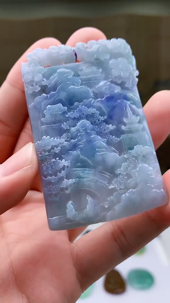 【闪购商品】定制翡翠未镶嵌4829bb-毛货挂件48