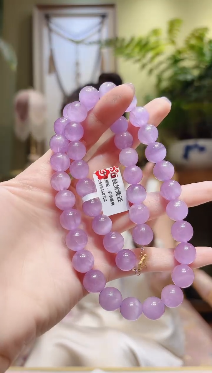 【闪购商品】锂辉石项链18K金镶嵌紫锂辉项链4/10.9OT