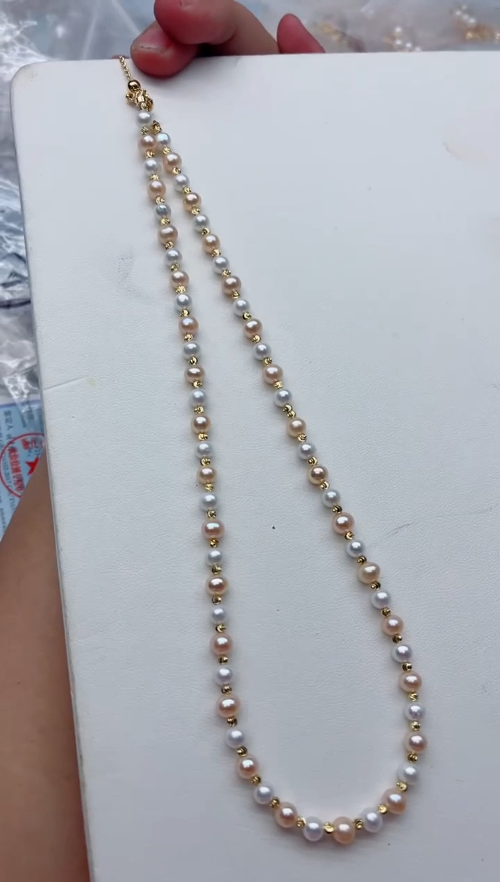 项链未镶嵌淡水珍珠多样性发其一，非无暇