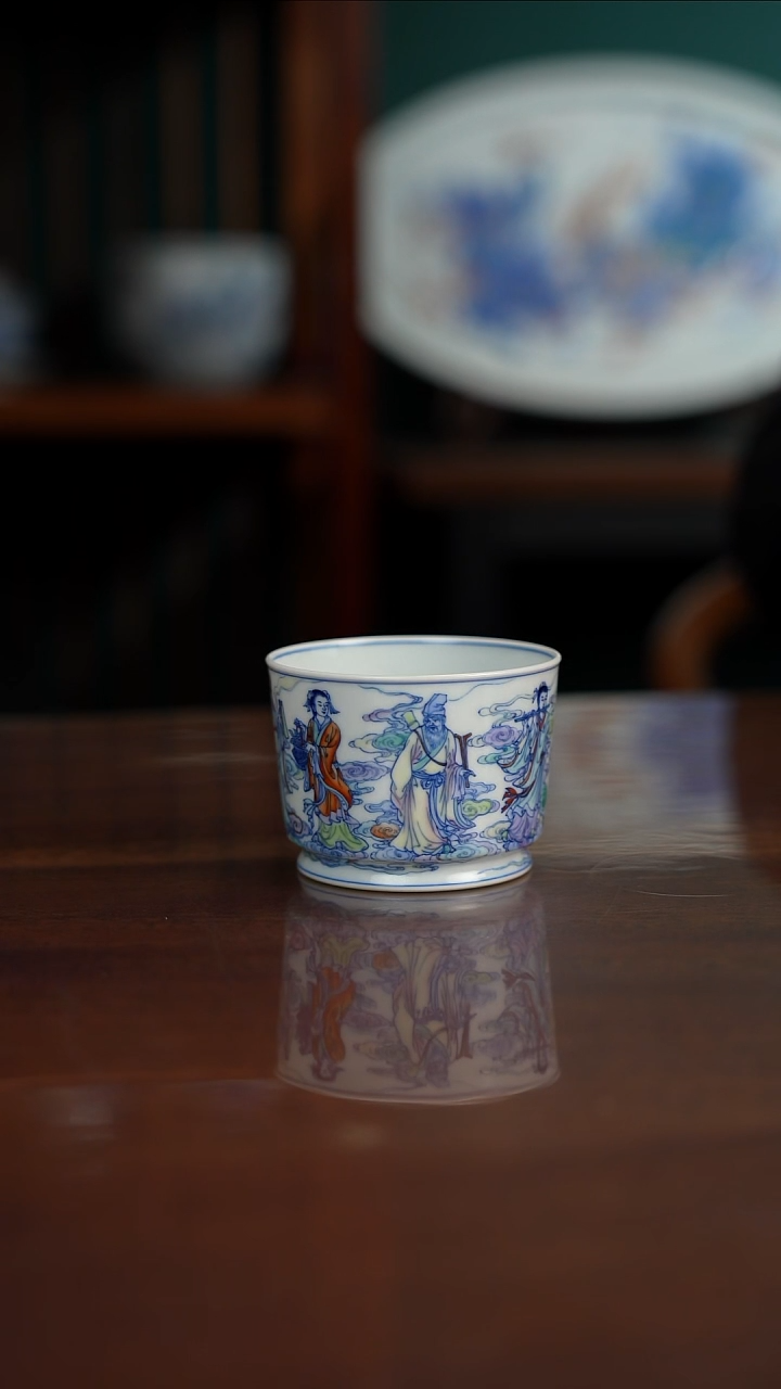 空山明月 新斗彩 八仙