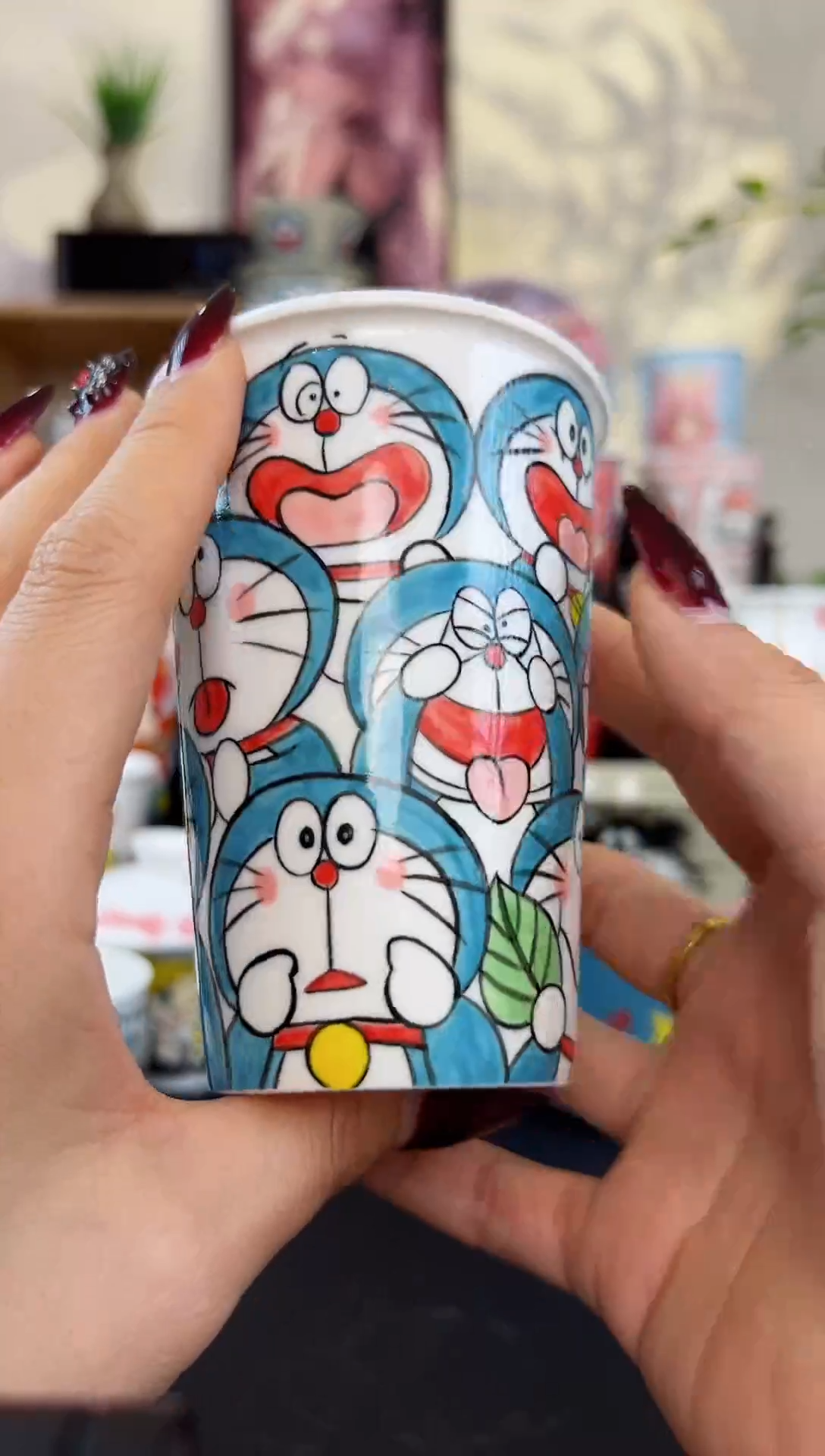 【闪购商品】摆件笙笙漫 手工手绘陶瓷杯杯