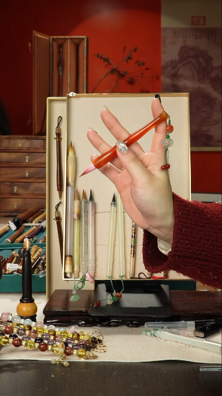 541号闪孤品高货毛笔链接 清水试笔 蘸墨不退