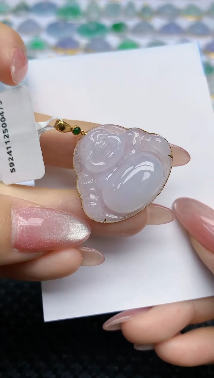 【闪购商品】翡翠颈饰18K金镶嵌天然翡翠A货