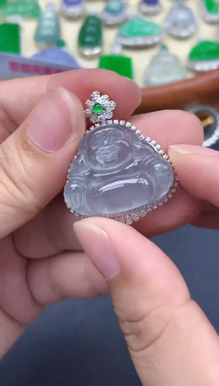 颈饰18K金镶嵌翡翠284-中国好珍宝