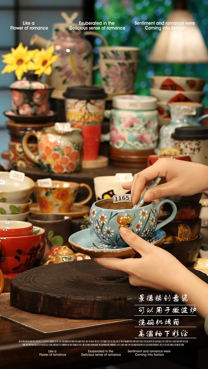 陶瓷景德镇高温釉下彩手工手绘款式@A1165@