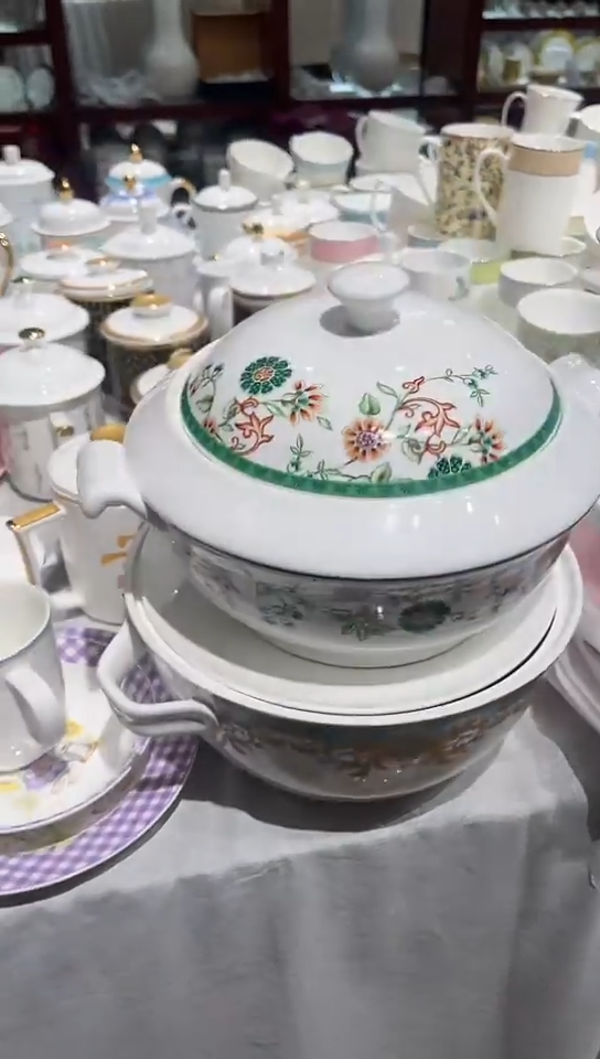 瓷品锅1个隆达绿花