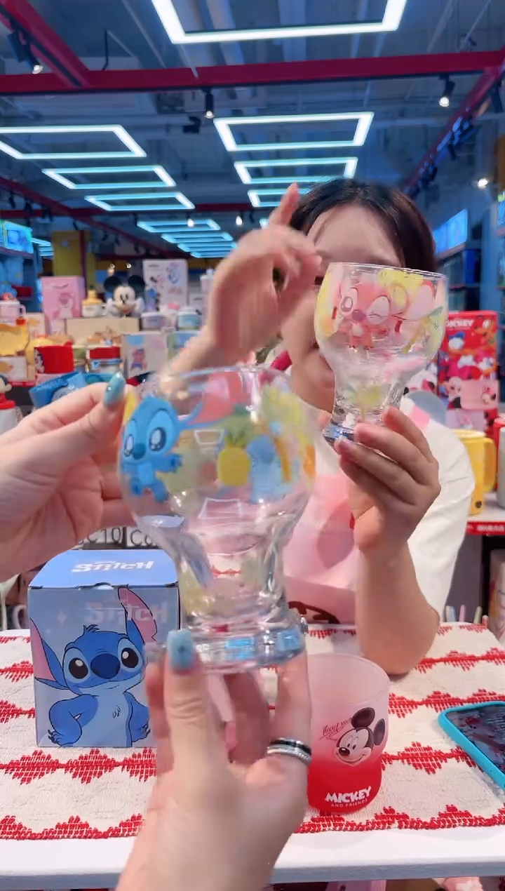 迪士尼夏日玻璃啤酒杯-2个装（史迪奇+安琪）-礼盒装