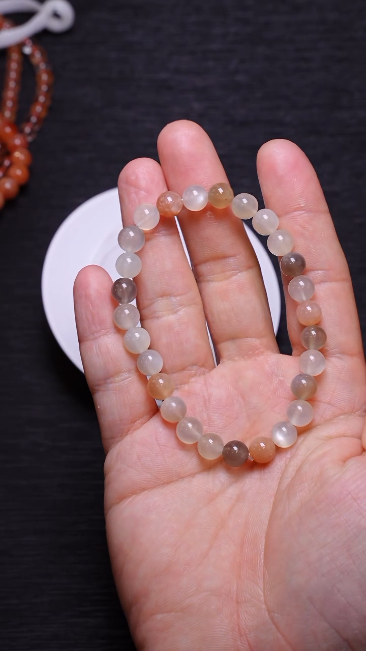 【闪购商品】长石单圈未镶嵌Q06彩月光单圈7mm