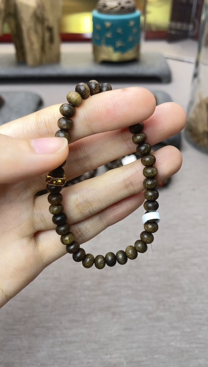 【闪购商品】沉香木手串顺化紫棋06算盘珠单圈设计