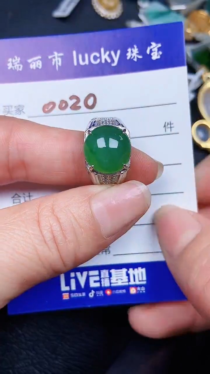 颈饰银S925镶嵌翡翠0020
