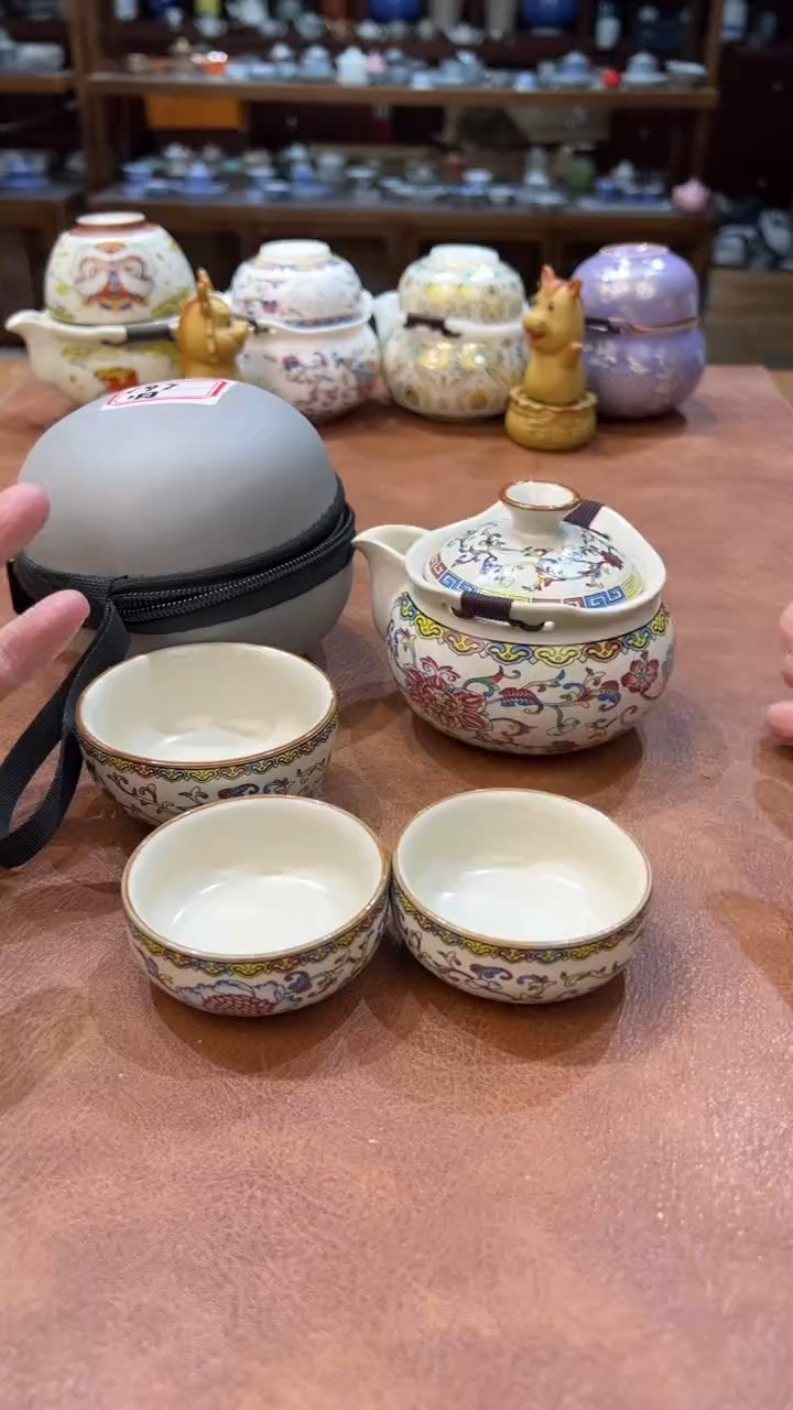 真的很便宜会开片的旅行茶具