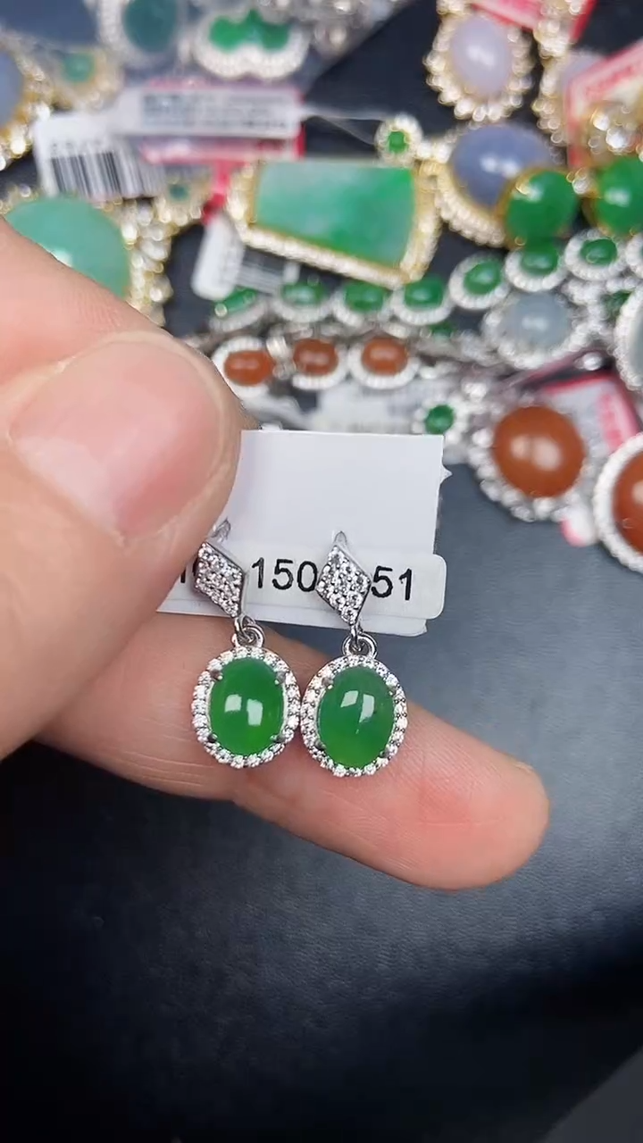 银S925镶嵌戒指翡翠4444