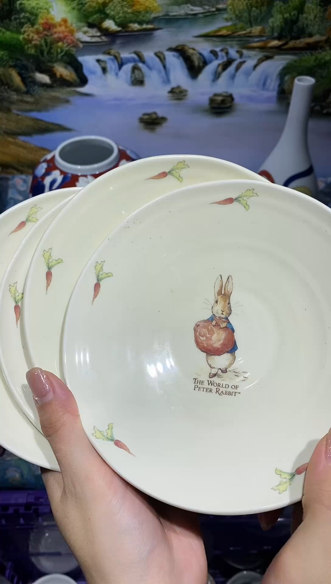 瓷片彼得兔四只套盘