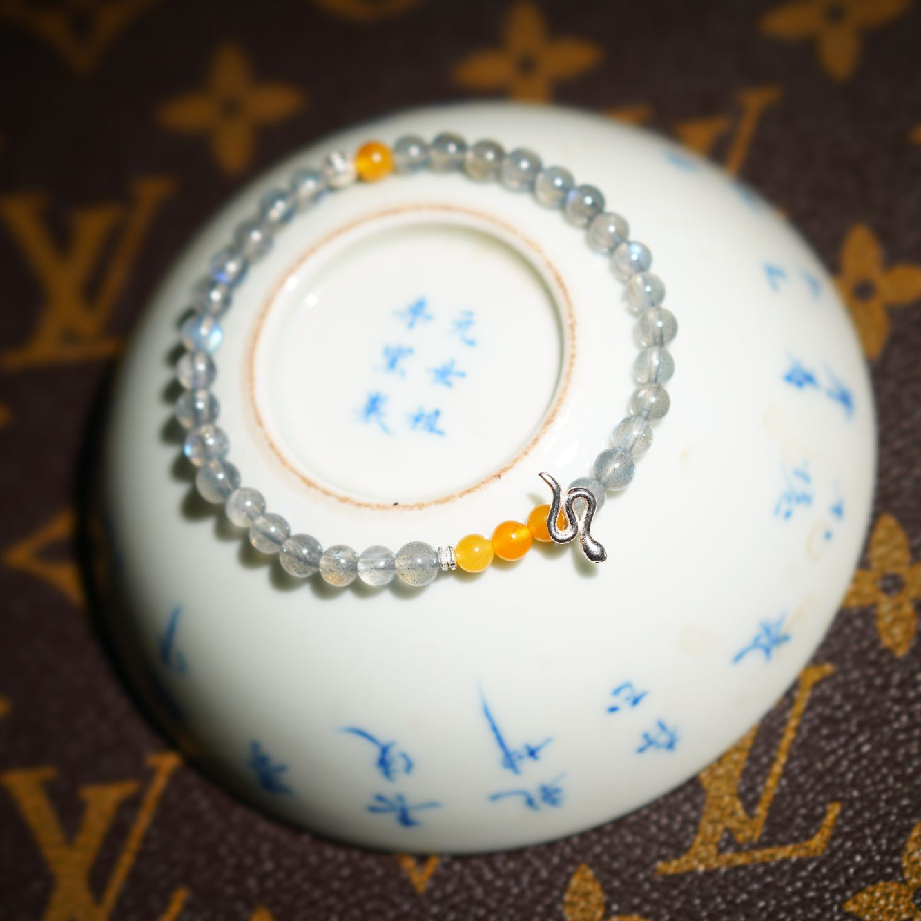 灰月光拉长石手串蛇年限定单圈百搭轻奢