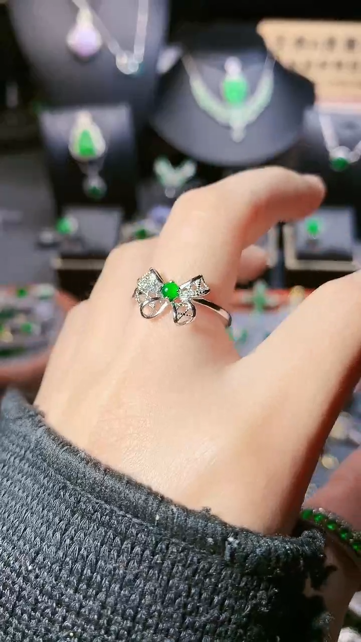 【闪购商品】翡翠戒指银S925镶嵌戒指