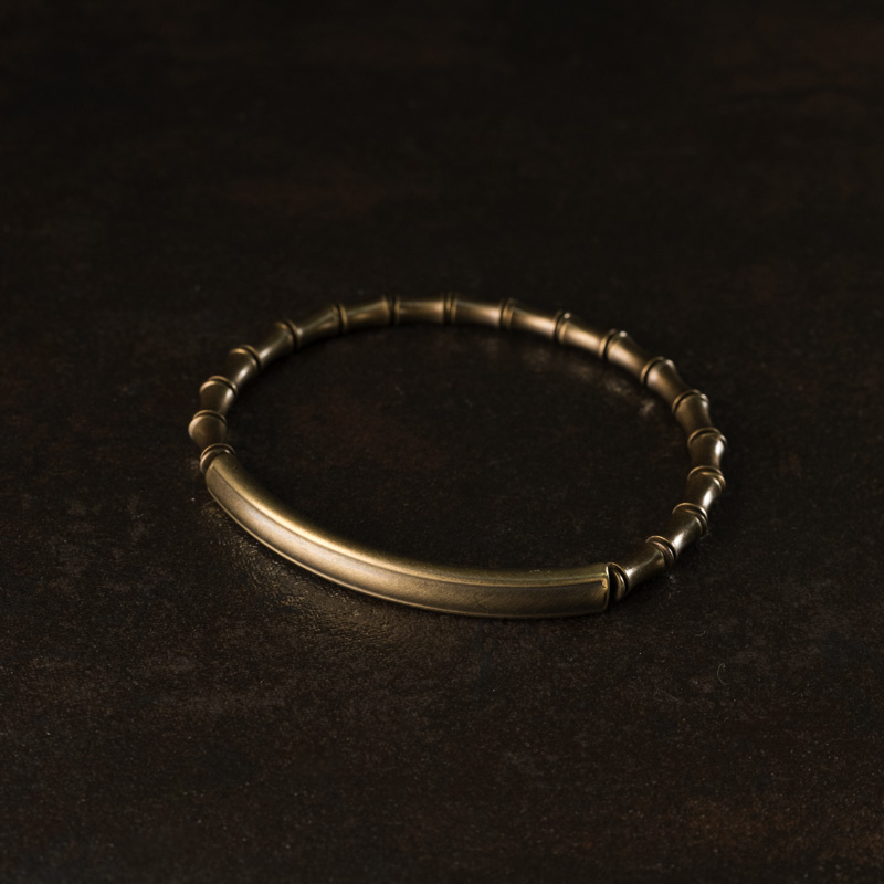 黄铜手链 原创设计简约金属手链男 复古铜珠子手串女国潮情侣饰品