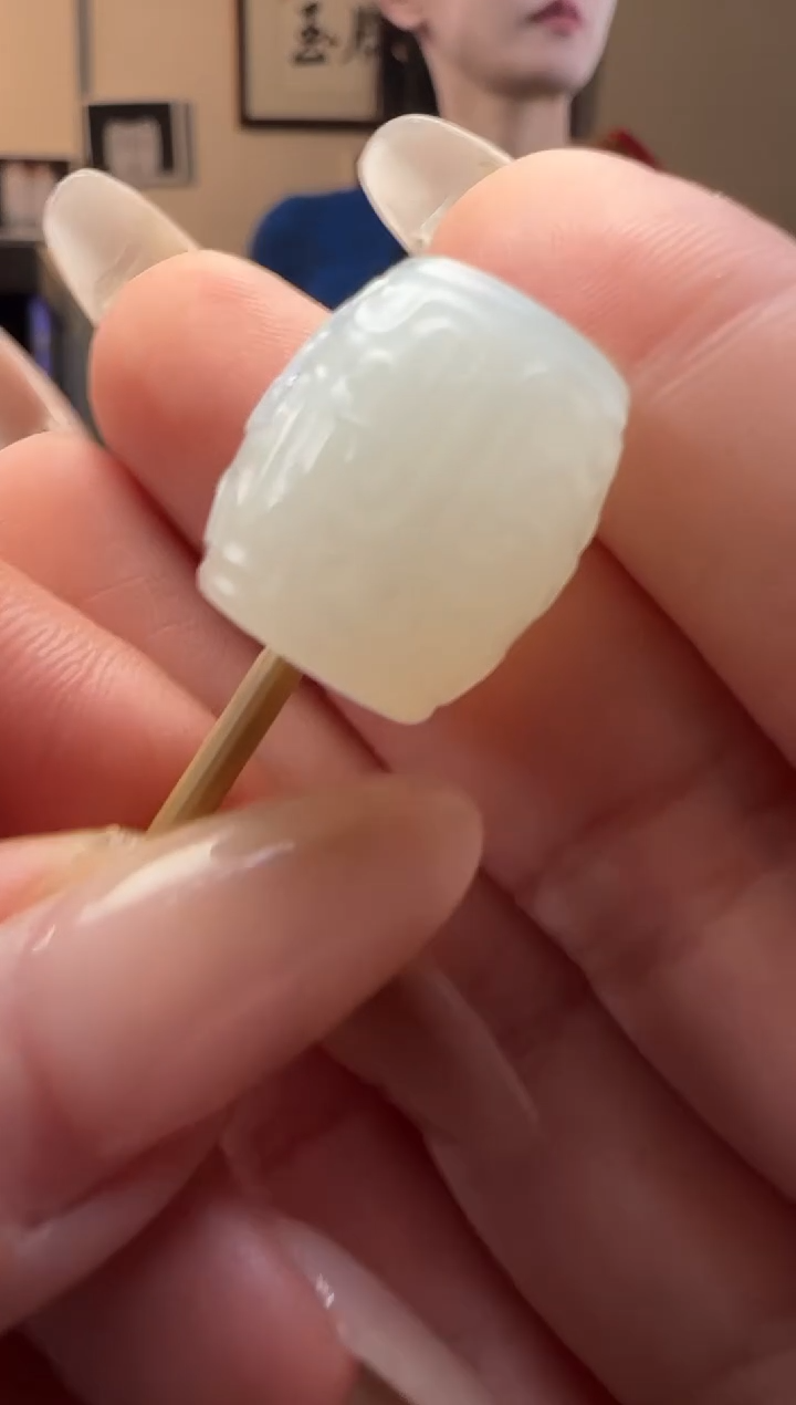 【闪购商品】和田玉白玉回纹未镶嵌单珠