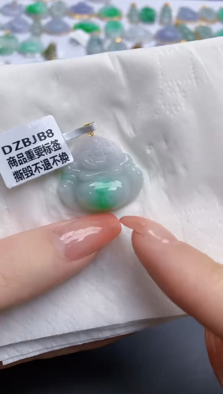 【闪购商品】翡翠颈饰18K金镶嵌天然缅甸翡翠A货