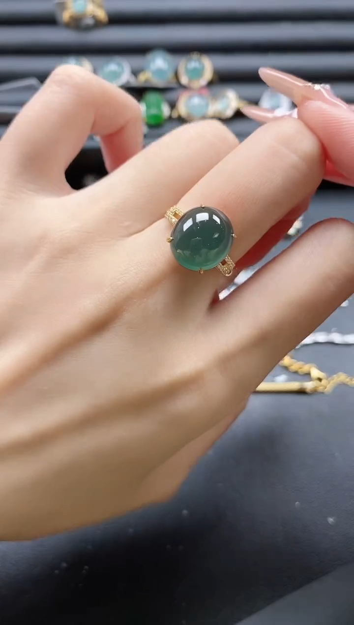 【闪购商品】翡翠戒指银S925镶嵌51151