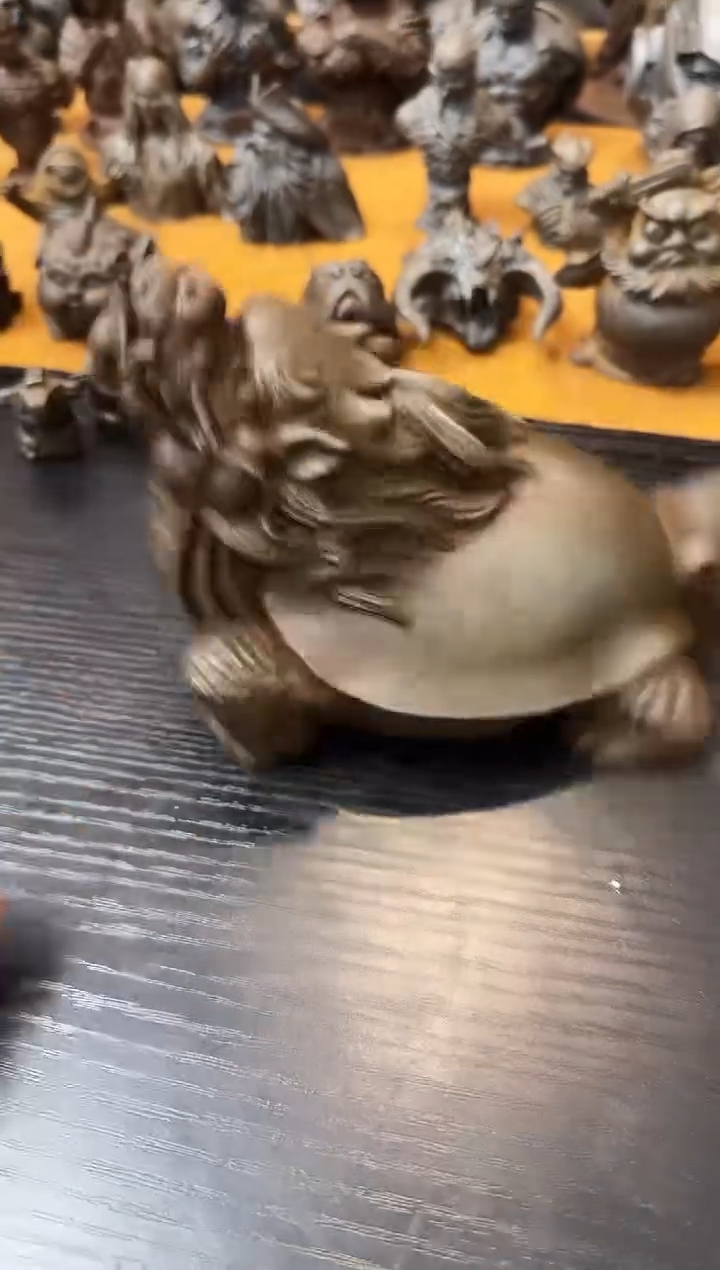 铁实心铁艺摆件~~龙龟（锈色）