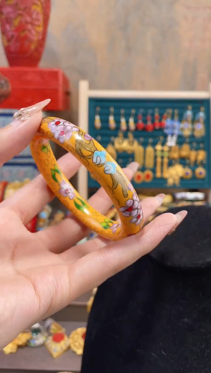 【闪购商品】非遗景泰蓝镯子黄色