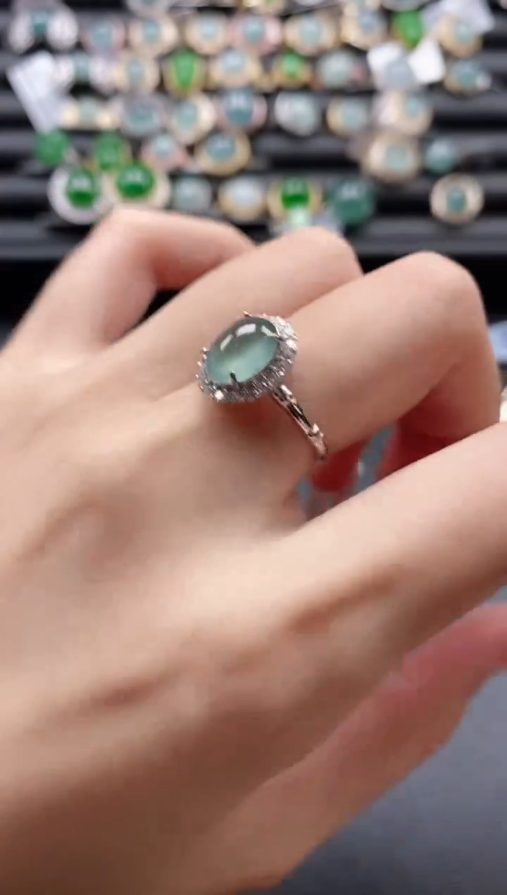 【闪购商品】翡翠戒指银S925镶嵌51151