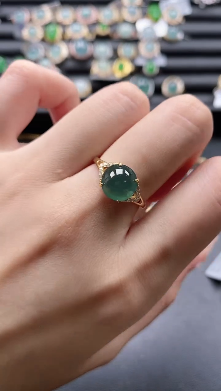 【闪购商品】翡翠戒指银S925镶嵌51511