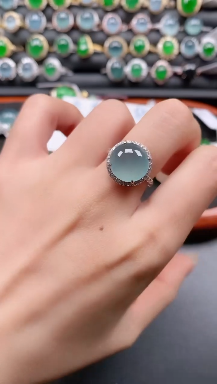 银S925镶嵌戒指翡翠111111