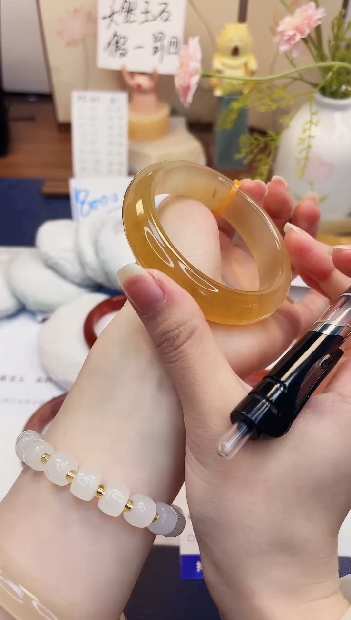 【闪购商品】石英质玉手镯未镶嵌78-财气镯-圈口58