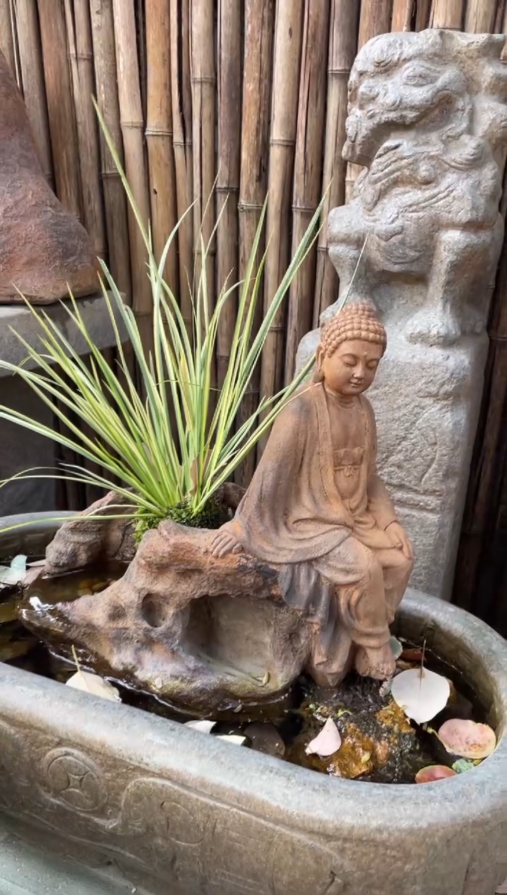 人造石禅意感高山流水佛