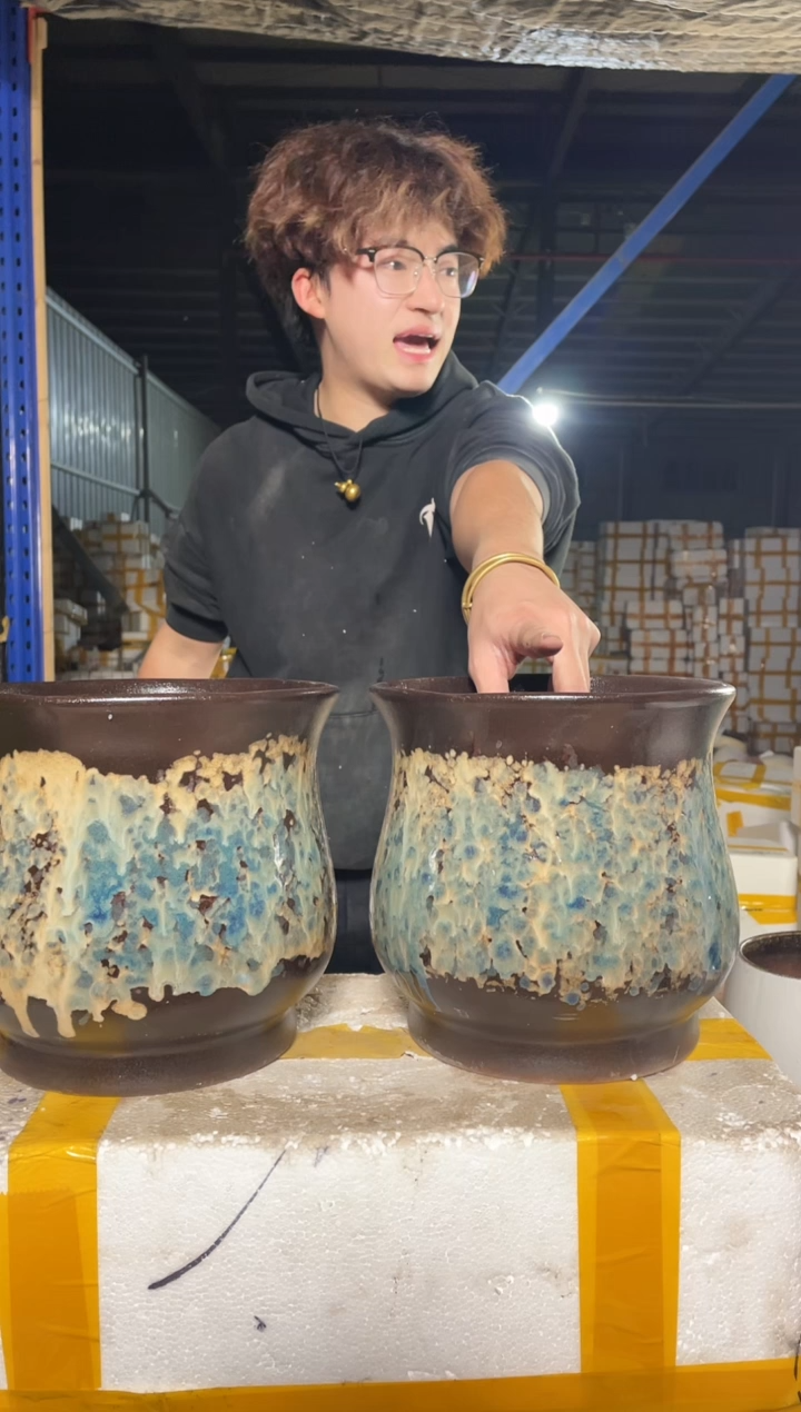 紫砂花盆宜兴紫砂粗陶花盆26.8/22